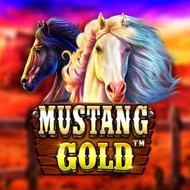Mustang Gold online game logo by Pragmatic Play on bigboostcasinoo.com
